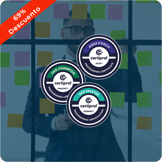 Dúo: Agile Coach Professional Certificate – ACPC™ (e-learning) y OKR Master Certified Professional -OKRMCP™ & OKR Champion Certified Professional – OKRCCP™ (e-learning)