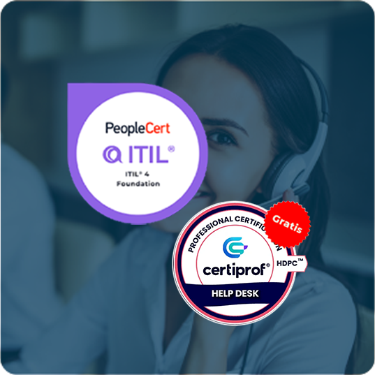 ECO Pack: ITIL® 4 Foundation* (e-learning) *Costo por un 1 intento + ¡GRATIS! Help Desk (e-learning) EA